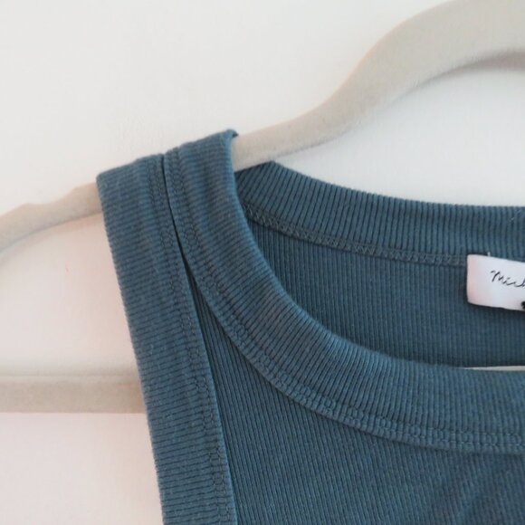 MICHAEL STARS Lucinda Ultra Rib Ribbed Bodycon Ruched Midi Dress in Pebble NWT - Picture 7 of 13